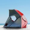 Outdoors Beach Umbrella 2.4M Outdoor Garden Beach Portable Shade Shelter – Red