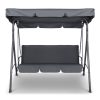 Outdoor Swing Bench Seat Chair Canopy Furniture 3 Seater Garden Hammock – Grey