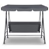 Outdoor Swing Bench Seat Chair Canopy Furniture 3 Seater Garden Hammock – Grey