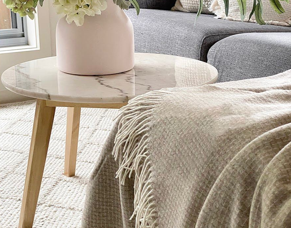 Chiswick Throw – Merino Wool/Cashmere – Beige