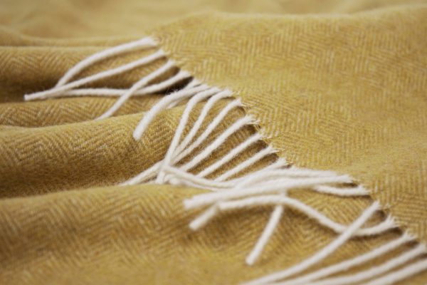 Hampton Throw – Merino Wool Blend – Ochre