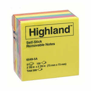 HIGHLAND Notes 6549-5A 73X73 Pack of 5