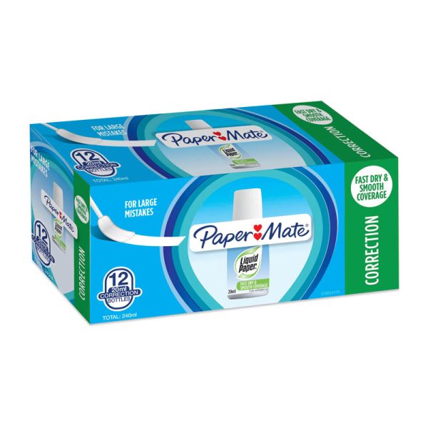 PAPER MATE LP Correct Fluid 20ml Box of 12