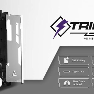 ANTEC STRIKER Open Frame Mini-ITX Aluminium and Steel Case, PCI-E Riser Cable included. USB 3.1 Type-C, Aluminium Steel, Superior Thermal Performance