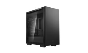 DEEPCOOL MACUBE 110 Minimalistic Micro-ATX Case, Magnetic Tempered Glass Panel, Removable Drive Cage, Adjustable GPU Holder, 1xPreinstalled Fan – Black