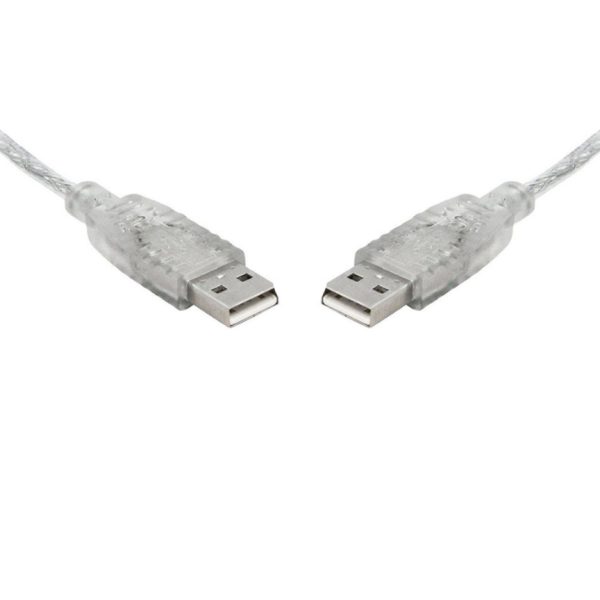 8WARE USB 2.0 Cable A to A Male to Male Transparent – 2m