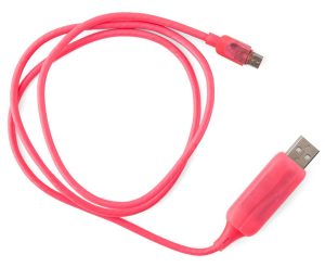 GENERIC 1m LED Light Up Visible Flowing Micro USB Charger Data Cable Charging Cord for Samsung LG Android Mobile Phone – Pink