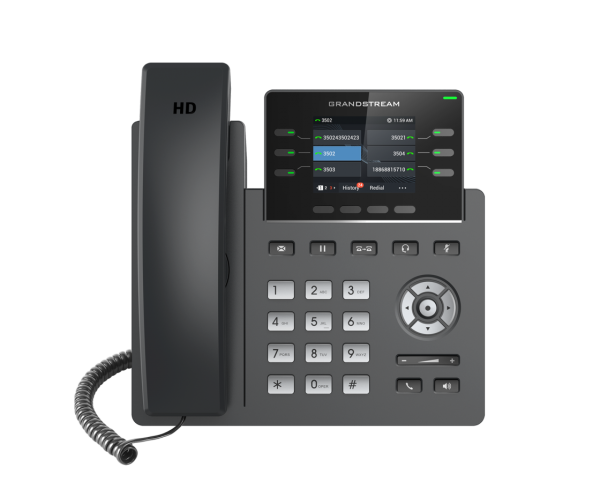 GRANDSTREAM GRP2613 6 Line IP Phone, 3 SIP Accounts, 320×240 Colour Screen, HD Audio, Powerable Via POE