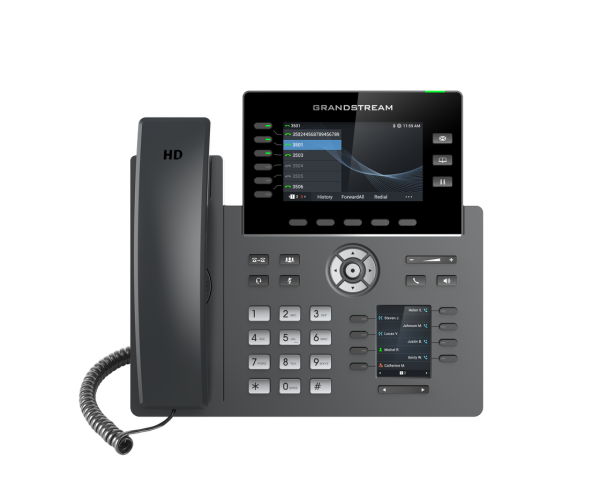 GRANDSTREAM GRP2616 6 Line IP Phone, 6 SIP Accounts, 480×272 Colour Screen, HD Audio, Integrated Bluetooth+WiFi, Powerable Via POE