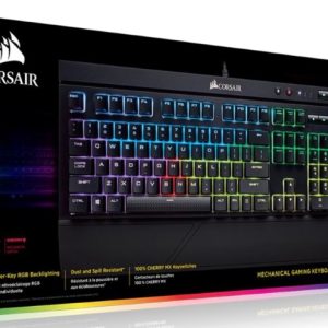 CORSAIR K68 RGB Mechanical Gaming Keyboard, Backlit RGB LED, Cherry MX Red, IP32 Dust and Spill Resistant