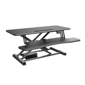 BRATECK Electric Sit-Stand Desk Converter with Keyboard Tray Deck (Standard Surface) Worksurface Up to 20kg