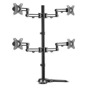 Brateck Quad Monitor Premium Articulating Aluminum Monitor Stand Fit Most 17'-32' Monitors Up to 8kg per screen