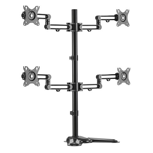 Brateck Quad Monitor Premium Articulating Aluminum Monitor Stand Fit Most 17′-32′ Monitors Up to 8kg per screen