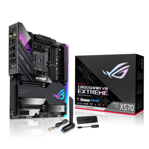 ASUS ROG CROSSHAIR VIII EXTREME AMD X570 EATX Gaming Motherboard, 5xM.2, USB3.2, WiFi 6, 10 Gb Ethernet, Intel 2.5Gb Ethernet, PCIe4.0, RGB