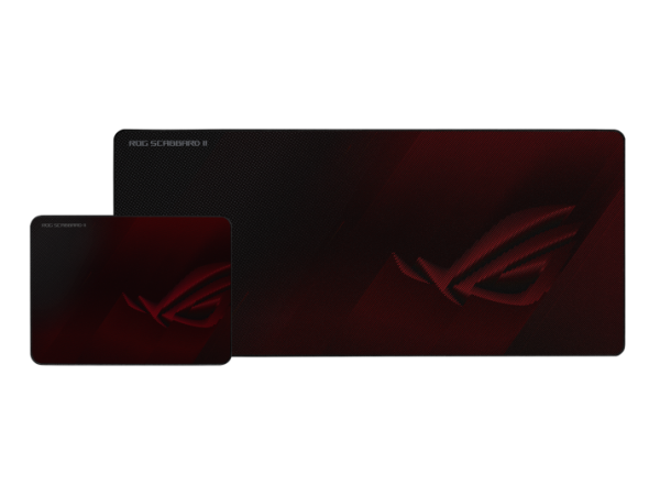 ASUS ROG SCABBARD II Gaming Mouse Pad, Medium 360x260mm + Extended 900x400mm Size, Water/Oil/Dust Respellent, Anti-Fray, Soft Cloth With Rubber Base