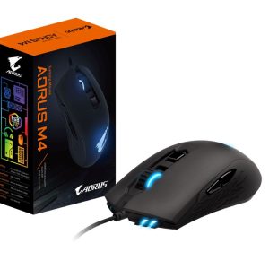 Gigabyte AORUS M4 Optical Gaming Mouse USB Wired 6400 dpi 1000Hz 98g 3D Scroll 50 million click Matte Black RGB Fusion2.0 On-the-fly DPI Adjustment