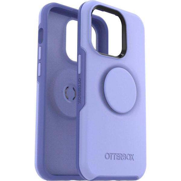 OTTERBOX Apple iPhone 14 Pro Otter + Pop Symmetry Series Antimicrobial Case – Periwink (Purple) (77-88760), Durable Protection, Swappable PopTop