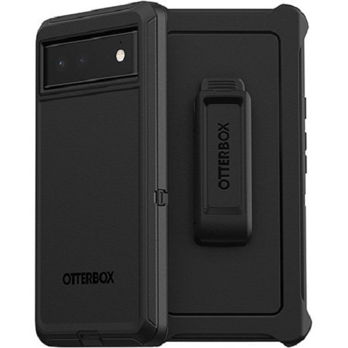 OTTERBOX Google Pixel 6 Defender Series Case – Black (77-84007), Multi-Layer defense, 4x Military standard, Holster Kickstand, Port protection