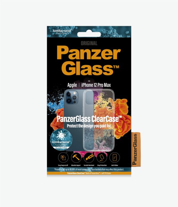 PANZER GLASS ClearCase Apple iPhone 12 Pro Max – (0250), Scratch resistant, Anti greasy, Anti Ageing