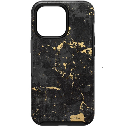 OTTERBOX Apple iPhone 13 Pro Symmetry Series Antimicrobial Case – Enigma Graphic (Black/Gold) (77-83576), Wireless charging compatible, Ultra-thin de