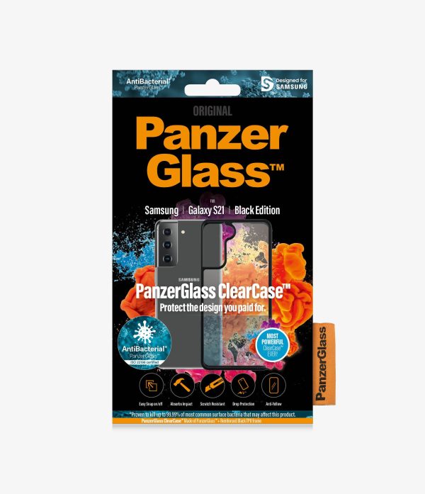 PANZER GLASS ClearCase  Samsung Galaxy S21 – Black Edition- (0261) Scratch resistant