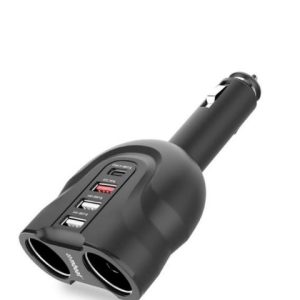 mbeat Gorilla Power Four Port USB-C PD & QC3.0 Car Charger with Cigar Lighter Splitter