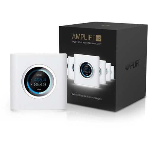 AmpliFi High Density HD Home Wi-Fi Router – 802.11ac 3x3MIMO Max Coverage 930 sqm – LCD Screen – Gigabit Ethernet – Free AmpliFi VPN