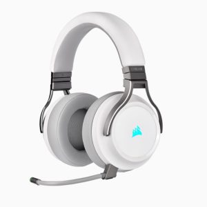 Corsair Virtuoso Wireless RGB White 7.1 Headset. High Fidelity Ultra Comfort, supports USB and 3.5mm Gaming Headset