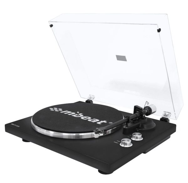 MBEAT PT-18M Bluetooth Turntable Player (MMC, USB, Anti-skating, Preamplifier)–matt black