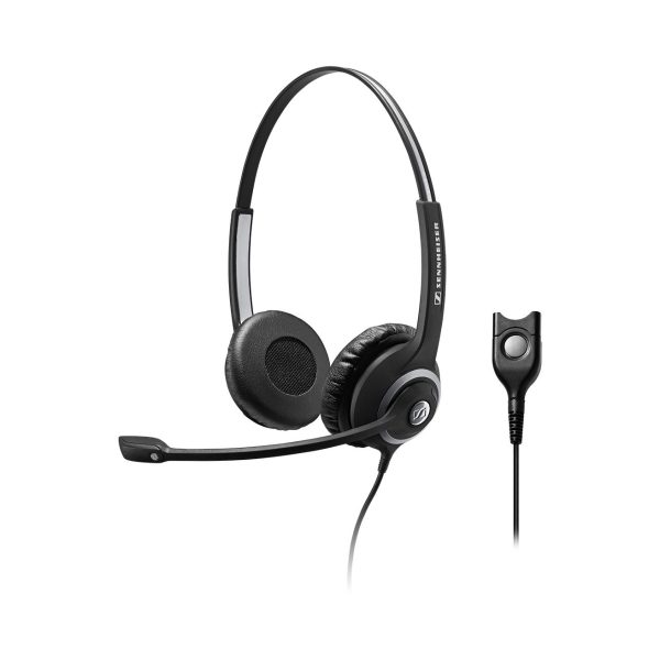 SENNHEISER | Sennheiser SC 260 Wide Band Binaural headset with Noise Cancelling mic – high impedance for standard phones, Easy Disconnect