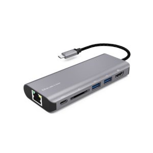 MBEAT 'Elite' USB Type-C Multifunction Dock - USB-C/4k HDMI/LAN/Card Reader/Aluminum Casing/Campatible with MAC/Desktop PC Notebook Laptop Devices