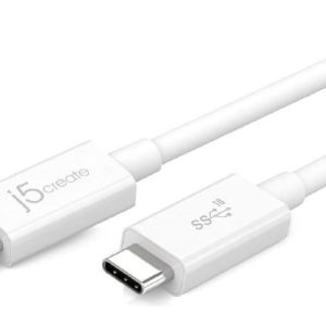 J5create JUCX01 USB-C 3.1 to USB-C 70cm Coaxial cable Speeds up to 10 Gbps SuperSpeed+ &amp 20V/5A 100W power delivery