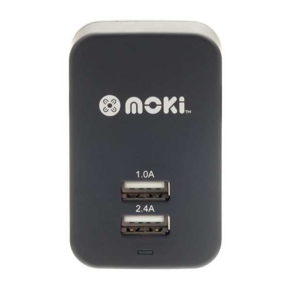 MOKI Dual USB Wall Charger – Black