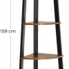 Rustic Brown Metal Frame 5 Tier Corner Shelf