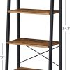 Rustic brown and black steel Metal Frame 4 Tier bookshelf