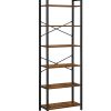 6-Tier Storage Rack with Industrial Style Steel Frame  Rustic Brown and Black, 186 cm High