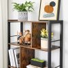 4-Tier Industrial Bookshelf Stable Iron Frame, Rustic Brown