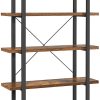 Bookshelf 5-Tier Industrial Stable Bookcase Rustic Brown and Black