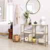 3-Tier Tempered Glass Sofa Table Modern Storage Shelf