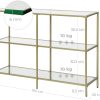 3-Tier Tempered Glass Sofa Table Modern Storage Shelf