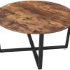 Round Coffee Table Rustic Brown and Black