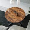 Round Coffee Table Rustic Brown and Black