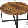 Round Coffee Table Rustic Brown and Black