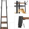 Coat Rack with 3 Shelves with Hooks Rustic Brown and Black