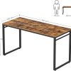 Home Office Desk with 8 Hooks 140 x 60 x 75 cm Rustic Brown and Black