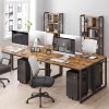 Home Office Desk with 8 Hooks 140 x 60 x 75 cm Rustic Brown and Black