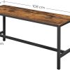 Set of 2 Table Benches Industrial Style Durable Metal Frame 108 x 32.5 x 50 cm Rustic Brown