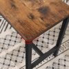 Set of 2 Table Benches Industrial Style Durable Metal Frame 108 x 32.5 x 50 cm Rustic Brown