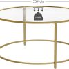 Gold Glass Table with Golden Iron Frame Stable and Robust Tempered Glass