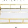 Tray Gold Mirror Decorative for Storage Jewelry and Makeup accessories